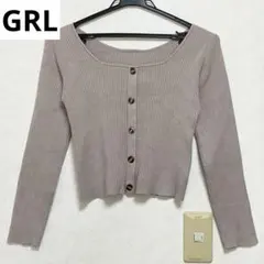 GRL グレイル スクエアネックリブニットトップス[rut375]