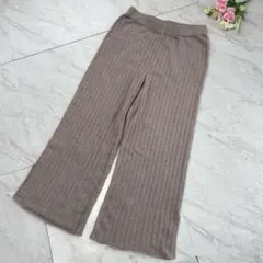 ジェラートピケ リブパンツふわもこモカFルームウェアふわふわリラックスもこもこ