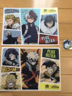 くら寿司　ヒロアカ　下敷き2種　ラバーストラップ