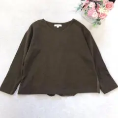 ニコアンド 長袖トップス シンプル Vネック ベーシック 切り替え 無地 可愛い