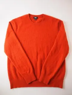 UNIQLO カシミヤ 100% オレンジ クルーネックセーター M
