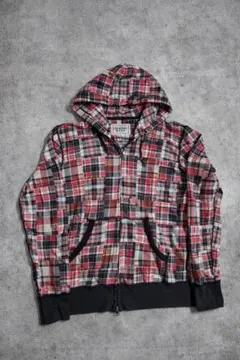 old UNIQLO ダブルジップパーカー　パッチワーク短丈　swag お兄系