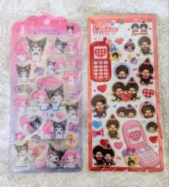 正規品 マイメロ ドロップシール 平成はっぴーフォン モンチッチ 2枚組セット