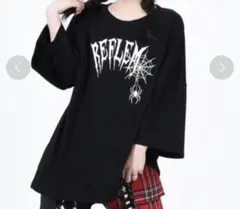 REFLEM レフレム 銀粉プリントTシャツ ブラックのサムネイル