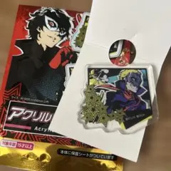 ペルソナ5 ザ・ロイヤル 缶バッジ風ミラー 坂本竜司 スカル 百均