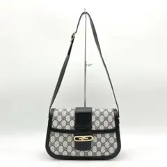 【GUCCI】ショルダーバッグ　GG金具　GGスプリーム　ゴールド金具　ネイビー