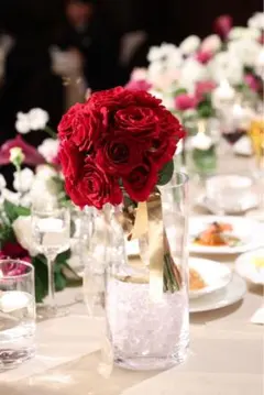 ウェディングブーケ 赤バラ アーティフィシャルフラワー