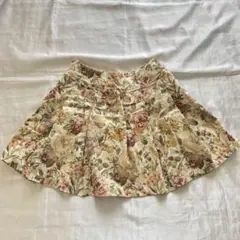 花柄レトロスカート原宿ベージュ系古着系下北沢フラワーパターン