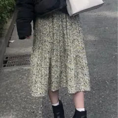 ローリーズファーム プリーツスカート 花柄