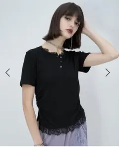レースドッキングヘンリーVネックカットソー　HARE ハレのサムネイル