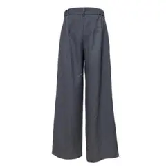 GU M タック入りワイドパンツ グレー レディース 薄手 ジーユー