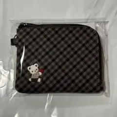 新品未開封　ファミリア　パスケース　黒系ファミリアチェック　xs