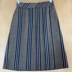 BURBERRY ストライププリーツ巻きスカート 38