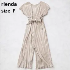 rienda プリーツ オールインワン アイボリー カシュクール リボン 高みえのサムネイル