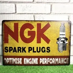161番】NGK プラグ ガレージ アメリカン雑貨 世田谷ベース ブリキ看板