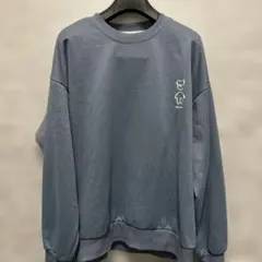 青 トレーナー 韓国ファッション