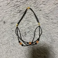 ブラック・オレンジ ビーズ ネックレス