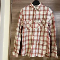 OMNIGOD オレンジ系 チェックネルシャツ サイズ:4（XL）