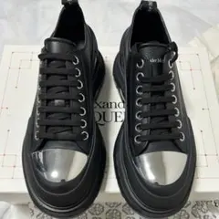 極美品✨アレキサンダーマックイーン　オーバーサイズドスニーカー　レザー　厚底　黒 Alexander McQueen アレキサンダーマックイーン レザー オーバー