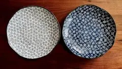 和食器　パスタ皿　青い花柄の皿セット 2枚　今様古染　菊型８号