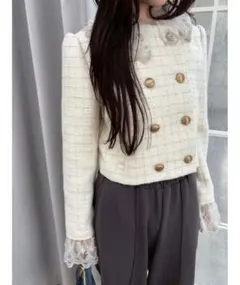 スカラップビジューアタッチドジャケット