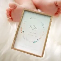 夏命名書/命名書/夏生まれ/お七夜/名入れ/リース命名書/命名書オーダー