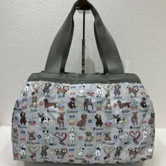 ●6435 LeSportsac レスポートサック トートバッグ　犬柄　いぬ
