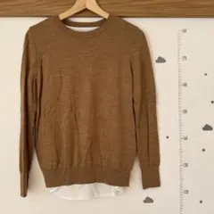 オンワード樫山 薄手ニット(シャツインナー風付き)