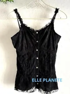 38/M《used》ELLE PLANETE ブラック レース キャミソールのサムネイル