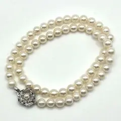 テリ〇✨あこや真珠 パール ネックレス SILVER 6.5-6.9mm