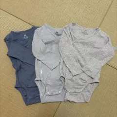 H&M 前開きロンパース 長袖 ボディスーツ 70 男の子　3枚セット