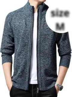 羽織りに✨カーディガン メンズ ジップアップ 大きい サイズ ゆったり　M