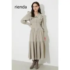 リエンダ　Bigカラーフレアワンピース　ティアード