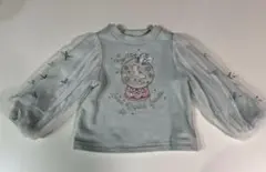 mezzo piano メゾピアノ 袖チュールユニコーン刺繍トレーナー 100㎝