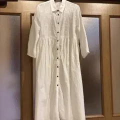 白、刺繍シャツワンピース（カーディガン）ハーモニカのサムネイル