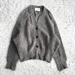 アダムエロペ　ラムコクーンカーディガン　ウール100％ ニット