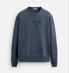 ZARA メンズ ウォッシュ加工スウェットシャツ ブルー／Mサイズのサムネイル