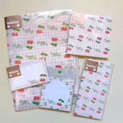 シモジマ　チェリー　昭和　ファンシー　レター　メモ　付箋　カード　ぽち袋