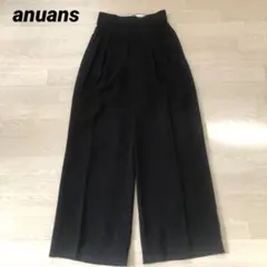 新品　anuans アニュアンス　ツータックワイドパンツ　ブラック　S