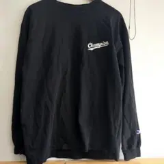 Champion ロンT ワンポイントロゴ ブラック XL