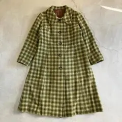 80's vintage 古着 チェック柄チェスターコート