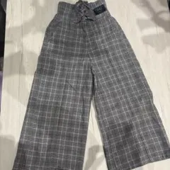 グレンチェック ワイドパンツ 120cm