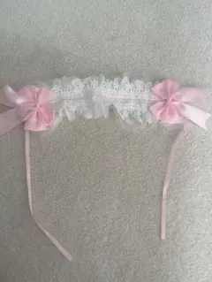 リボン付きフリルヘッドドレス