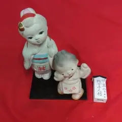 陶器 人形 3体セット 縁起物 置物 - メルカリ