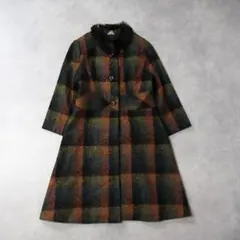 JAPAN VINTAGE 80s ファー付き ウール コート アウター