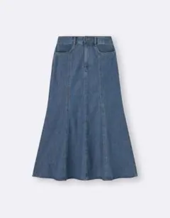 GU デニムフレアスカート Mサイズ ブルー