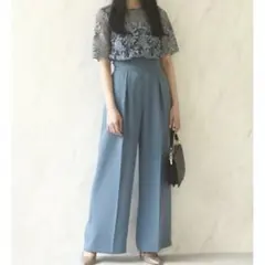 LAGUNAMOON LADY オーバーレースワイドパンツドレス ブルー