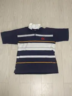 Canterbury ストライプ ハーフジップ ポロシャツ
