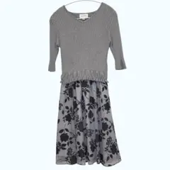 【美品】JILLSTUART ドッキングワンピース 花柄シフォン 春 M