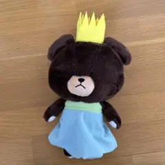 クマのぬいぐるみ 青いドレス 王冠付き